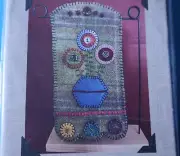 Primitive Penny Flower Pot Wool Applique Kit - Pattern Fabrics, Notions