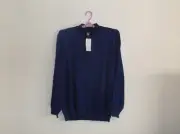 COOFANDY Rib Cuff ¼ Zip Shirt Men Long Sleeves Sz XL NWT Pullover Blue