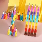 PCTMR Pencil Sharpenless building blocks Rainbow color Bullet pen Egg Pen stationery building blocks multi shape pencil 8 sets