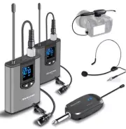 Alvoxcon TG220S Dual UHF Wireless Lavalier Microphone Model TG2 (NEW)