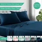 1200TC Cotton Rich Bedding Sheet Set Fitted Flat Pillow Case Single Queen Double