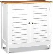 HelloFurniture Storage Cabinet 2 Doors Cupboard Organizer Multipurpose Wooden White