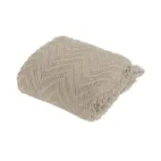 NNEDSZ Ezra Taupe Knitted Throw Rug