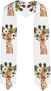 [EdWal] Giraffe print Graduation Stole and Sash Class for Unisex Adult Honor Stole Honor Stole of 2025