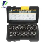 Impact Damaged Bolt Nut Screw Remover Extractor Set Twist Socket Tool Kits 15PCS