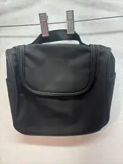 Toiletry Bag Unisex Black 9x9 Multi Compartment Zippered Pockets