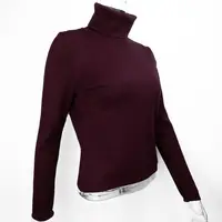 在飛比找有閑購物優惠-專櫃設計師品牌Jessica絳紫色羊毛素面高領長袖毛衣 M號