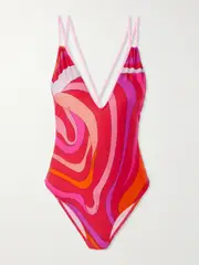 [PUCCI] PUCCI - Marmo Printed Swimsuit - Fuchsia - large large Pink