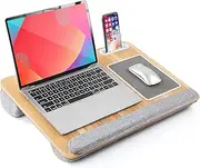 Laptop Lap Desk - Portable Laptop Desk Tray, Lap Drawing & Wr Desk with Phone Tablet Holder, Fits Up to 15.6 Inch Laptops with Wrist Rest & Built-in Mouse Pad (Wood Grain) Multicolor M