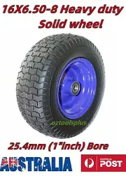 1pc 16"x 6.5-8 TYRE SOLID WHEELBARROW WHEEL FLAT FREE PUNCTURE PROOF 25.4mm(1")