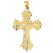 14K Gold 60MM Cross Pendant