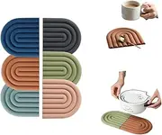 Silicone Trivets (6 Pcs Set) for Hot Pots and Pans - Multi-Purpose & Versatile Trivet Mat - Heat Resistant Silicone Trivet - Durable & Flexible Hot Pads for Kitchen Counter (6 Colour Set)