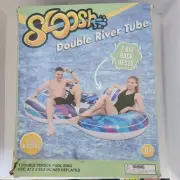 Sloosh Double River Tube, back rest, 2 cup holders. Built in cooler & snack tray