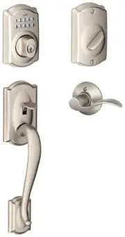 Schlage FE365-CAM-ACC-LH Camelot Left Handed Electronic Handleset - Nickel