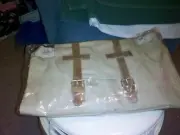 Brand New With Tags THE BARREL SHACK NINA HANDMADE CANVAS/LEATHER BACKPACK BAG