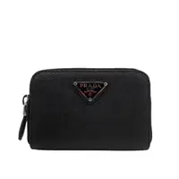 在飛比找momo購物網優惠-【PRADA 普拉達】品牌銀三角 logo Saffiano