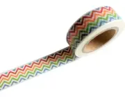 1PC Japanese Washi Tape -Rainbow Zigzag Pattern Border 15mm x 10m