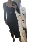 Self-portrait Ribbed Knit Midi Cut Out Dress Black Size Small S NWT