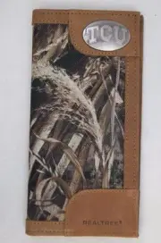 ZEP-PRO Texas Christian University TCU REALTREE MAX- Camo WALLET BURLAP GIFT BAG