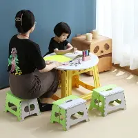 在飛比找樂天市場購物網優惠-家用兒童玩具桌寶寶寫字臺經濟型塑料圓方桌子可折疊幼兒園小桌子