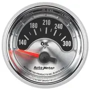Autometer American Muscle Oil Temp Gauge Electric - 140 - 300 F, 2 1/16 Inch, Short Sweep, AU1248