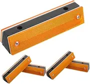 Amosfun 5pcs Double Sided Reflective Road Markers High Visibility Delineator Pavement Reflectors for Highway Garage and Driveway Safety