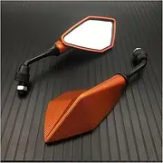 2pcs 10MM Scooter Rear Mirror Mirror Motocross Accessories Bike Rearview Motorcycle Mirrors(Orange)
