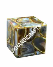 4" x 4" Natural Agate stone Box Inlay Bathroom Accessories Handmade Gift