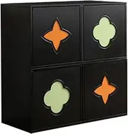 [GUAWJRZDP] Storage Cabinet, Wood Chest of Drawers, Black Drawer Chest, Multifunctional Combination Cabinet, Double-Layer Drawers Organizer Storage, for Bedroom, Living Room(4cabinet)