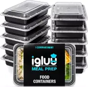 Igluu Meal Prep - [20 Pack] 1 Compartment BPA Free Reusable Meal Prep Contain...