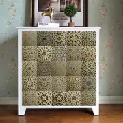 5Pcs Vintage Patterns Wall Stickers Water Resistant Wallpaper Removable Decal for Kitchen Bathroom