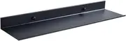 xioaue Floating Wall Shelf Black for Kitchen Bathroom Storage Rack Mirror Metal Shower Corner Shelves Organizer Cabinet Home B