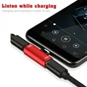 Dual Type C to USB-C Headphone Audio Charger Adapter Splitter Converter K4E7