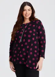 [TS] Taking Shape Natural Eden Spot Top Size 18 in Print - Plus Size Women's Clothing Print