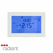 Radiant GTSS-TH-H Premium Glass Fronted Touch Screen Thermostat - Silver - Horizontal