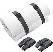 Wowangce 4 Pcs 100" x 2" Mattress Topper Straps Adjustable Memory Foam Packing Straps with Buckles for Home Mattress Moving or Storage, Dark Grey
