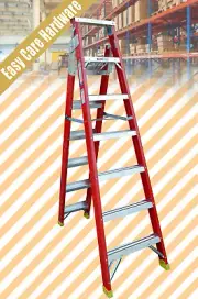 Dual Purpose Double side 8' 8 ft foot Fibreglass Step Ladder 2.45M / 4.55M 150KG