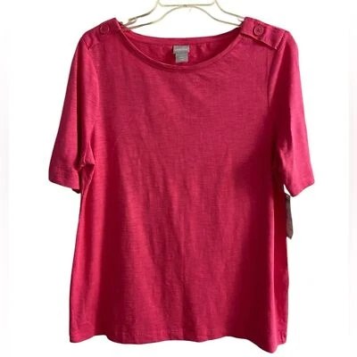 Chico’s pink short sleeve crewneck top modal blend Medium NWT