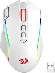 Redragon M810 Pro Wireless Gaming Mouse, 10000 DPI Wired/Wireless Gamer Mouse with Quick Fire Button, 8 Macro Keys, 45 Hours Continuous Power and RGB Backlight for PC/Mac/Laptop, 2-Modi