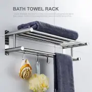 Rustproof Stainless Steel Towel Shelf Bath Towel Bathroom Shelves Wall Mounted