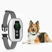Dog Bark Collar Shock Vibration Training Collar Rechargeable Waterproof 5 Levels Sensitivity For Large,Medium,And Small Dogs Color White