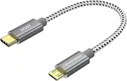 USB Type C to Micro USB Cable, CableCreation 0.65 ft Cotton Braided OTG Cable Hi Speed 480Mbps, for Android Devices, 0.2M/ Space Gray