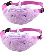 [CONGARTENO] 2 Pcs Fashionable Boys and Girls Belt Bag Unicorn Chest Bag Plush Cross Body Pouch Comfortable for Boys Girls