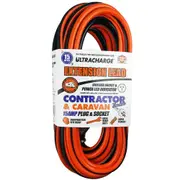 Ultracharge 15m Extension Lead Cable 15A 240V Heavy Duty Cord Plug/Socket Red