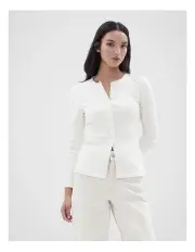 [Unison] Fitted Button Through Top in Cream
