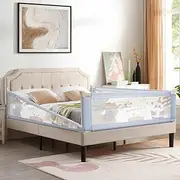 Playpals Toddler Bed Rail, 200CM Extra Long Baby Bed Rail Guard Height Adjustable, Crib Safe Bed Side Rail for Queen, Full Size, Twin, King Size - 1 Piece, Grey