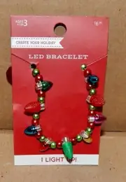 Christmas LED Bracelet Lights Up & Flashes Balls & Bulbs Holiday Fun 177M
