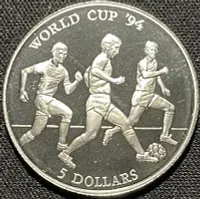 在飛比找Yahoo!奇摩拍賣優惠-1994年美國世界杯足球賽紀念幣之庫克群島發型版本！發行年份