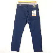 Dockers Mens Go Jean Cut Chino Pants 32x30 Blue Straight Fit Performance Stretch