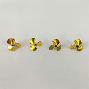 LUMIXE 2pairs 3-Blade Metal Paddle Alloy Propeller Full Immersion Prop, for RC Boat DIY Model Ship Impeller with Shaft Hole Dia 3mm Boat Propeller